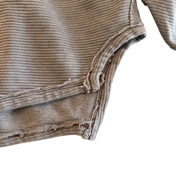 We the Free People Long Sleeve Thermal Pullover Cropped Top Women's Small - Picture 4 of 10